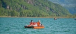 Tretboote auf dem Kalterer See